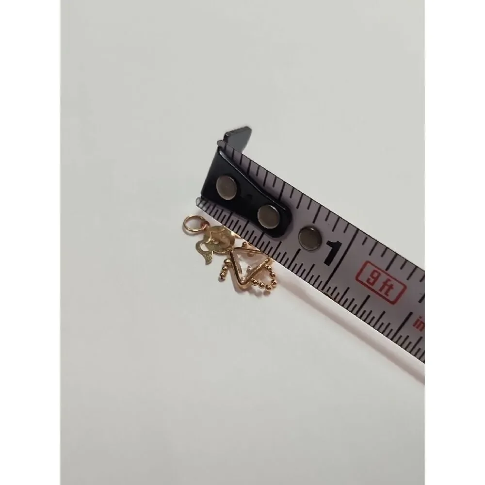 Vintage 14K Yellow Gold Little Girl Charm-Estate-Clear Stone